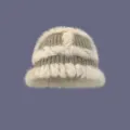 Gemütlicher Kaninchenfell Fischerhut Damen Winter warme Strickmütze flauschige Kappe - M (56-58cm) / Khaki