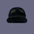 Winter warme Kaninchenfell Strick Fischerhut für Damen dicke Plüsch flauschige lässige Mütze. - M (56-58cm) / Schwarz