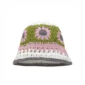 Handmade floral crochet bucket hat, vintage knitted basin cap for women, sweet style versatile. - M (56-58cm) / Fresh Small Floral Style 02