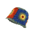 Handmade colorful crochet bucket hat vintage floral knit fisherman cap stylish variant - M (56-58cm) / Fresh Small Floral Style 03
