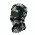 Cagoule Jacquard Tricotée Camouflage Shaggy Ghillie De Fête Masque Visage Extérieur - M (56-58cm) / Camouflage Vert Armée