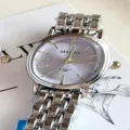 MICAI purple dial oval quartz watch with elegant metallic steel bracelet for women stylish. - Silver Case Purple Dial