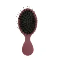Compact pink boar bristle hair brush, gentle scalp massage comb for daily hair care routine. - Boar Bristle Style / Elastic Paint Brick Red