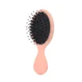 Mini pink cushion hairbrush with mixed bristles for gentle scalp massage and detangling daily use. - Boar Bristle Style / Elastic Paint Orange Yellow