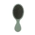Mini green hair brush with mixed boar bristles and cushion massage for daily scalp care. - Boar Bristle Style / Elastic Paint Mint Green