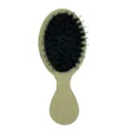 Mini cute cushion hair brush with soft bristles for women and kids daily hair care styling. - Boar Bristle Style / Elastic Paint Ginger Yellow