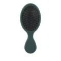 Mini dark green hair brush with cushion and flexible bristles for gentle scalp massage daily use - Soft Pin Style / Elastic Paint Dark Green