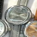 Women vintage small oval quartz watch with grey leather strap elegant retro style wrist watch - Silver Case Grey Dial Grey Strap