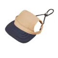 Cute pet sun hat for dogs breathable baseball cap with adjustable strap summer outdoor gear - S / Khaki and Navy