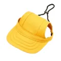 Cute yellow pet sun hat with adjustable strap, perfect for outdoor dog summer sun protection. - Yellow