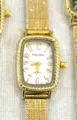 Vintage gold rectangular quartz watch for women with elegant mesh strap and clear dial. - Rectangle Style (KS260713003) / Gold Case White Dial