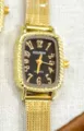 KOUSHI vintage rectangular mesh strap watch for women, elegant small gold wristwatch. - Rectangle Style (KS260713003) / Gold Case Black Dial