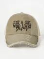 Casquette trucker vintage usée avec broderie Jésus, casquette filet réglable pour extérieur. - Réglable / Kaki