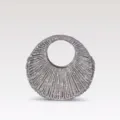 Sparkling crystal rhinestone evening bag, elegant circular design detail for party wear. - Large / Round Zircon Style