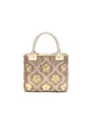 Rhinestone evening handbag for women, sparkly crystal flower party handbag with top handle. - Gold