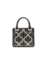 Elegant black rhinestone evening handbag, sparkling crystal beaded top handle purse for party. - Black