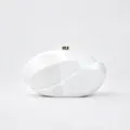 White marble acrylic clutch bag with wave design and metal clasp for women stylish evening wear - Flowing White