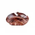 Detailed view of the stylish brown wave acrylic clutch bag with exquisite metal clasp hardware. - Marble Coffee