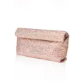 Rose gold rhinestone clutch bag, sparkling evening envelope purse for party and wedding events. - Pink