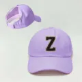 Gorra de béisbol morada para cola de caballo con letra Z negra brillante, ajustable. - Ajustable / Púrpura Z