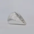 Silver shell acrylic evening clutch bag, elegant metallic minaudière for party wedding. - Silver