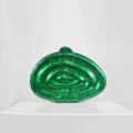 Green acrylic clutch bag with unique swirl pattern stylish evening box bag detail - Green