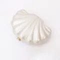 Stylish acrylic shell clutch bag for women, pearl gloss evening party shoulder chain bag. - Pearl Color