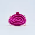 Acrylic box clutch bag with gold chain strap, stylish marbled pink shoulder bag for women. - Rose Red