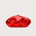 Glänzende rote Acryl Kiesel Clutch Tasche elegante Damen Abend Umhängetasche Luxus Stil - Rot