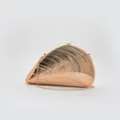 Rose gold shell acrylic evening clutch bag with metal chain strap for women party fashion - Champagne