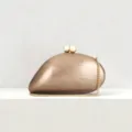 Acrylic Evening Clutch Bag Women Pebble Shape Chain Crossbody Wedding Party Handbag - Coffee