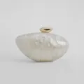 Elegant acrylic evening clutch bag with gold tone metal bullet clasp for women chic style. - White