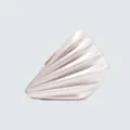 Acrylic shell clutch bag detail, pearl white texture, elegant evening purse design. - White