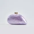 Purple acrylic clutch evening bag with gold ball clasp for women wedding banquet detail view - Purple