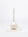 Elegant White Pearl Acrylic Evening Bag Shell Clutch With Detachable Chain Strap - Off-White Small Ball