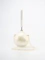 Acrylic egg clutch bag with pearl chain strap, stylish shoulder handbag for women party daily use. - Large Ball