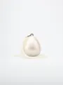Elegant acrylic egg shape clutch bag with faux pearl strap, perfect chic accessory for evening parties. - Shell-Colored Small Ball