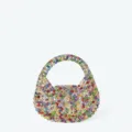 Handmade colorful beaded mini handbag sparkling crystal hobo purse for women stylish daily use - Colorful