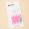 Roze hart verjaardag kaarsen set met houders voor romantische taart decoratie feest bakken. - Roze Hart Decor Kaarsenset / 6-delige set / Roze/Harten