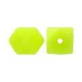 Neon Yellow Silicone Geometric Beads 17mm Hexagon Square Loose Beads DIY Jewelry - 17mm / Fluorescent Yellow (141#)