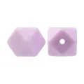 17mm hexagonal silicone beads in light purple, geometric loose spacer beads for DIY jewelry. - 146# Pearlescent Purple