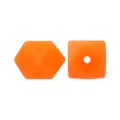 Orange silicone geometric beads hex and square spacer beads for DIY jewelry making accessories - 140# Fluorescent Orange
