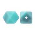 17mm hexagon silicone beads geometric loose beads DIY jewelry making bracelet necklace components - 148# Sea Blue