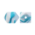 17mm geometric silicone beads white and blue marble pattern DIY necklace bracelet jewelry making - 150# Blue White