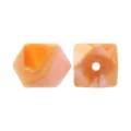 17mm geometric silicone beads for DIY jewelry making, marble pattern loose beads accessory. - 147# Orange White