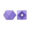 Purple silicone geometric loose beads 17mm hexagonal shape for DIY necklace bracelet making - 139# Medium Purple