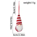 Christmas gnome hanging ornament red white knit faceless doll tree decoration 16cm. - Red and White Stripes (C)