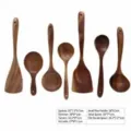 Set di utensili da cucina in legno di acacia, 7 pezzi cucchiaio e spatola antiaderenti. - Set da 7 pezzi in legno di acacia / Set da 7 pezzi (circa 560 g)