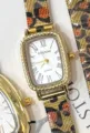 Vintage leopard quartz watch with gold rectangular dial and mesh strap for women fashion. - Vintage Rectangular Case Style (Style 2)