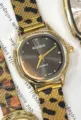 Orologio donna al quarzo leopardato cinturino maglia oro vintage stile di lusso - Stile Cassa Ottagonale Oro Quadrante Scuro (Stile 7)